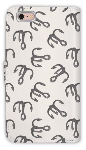 Photo2: 【Angler's Case】【Notebook Type】Cell-phone Case - Seamless Pattern of Triple Fooks - (built-to-order) (Product code：diary2015103125)