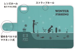 Photo3: 【Angler's Case】【Notebook Type】Cell-phone Case - WINTER FISHING - (built-to-order) (Product code：diary2015103118)