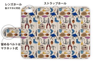 Photo3: 【Angler's Case】【Notebook Type】Cell-phone Case - Fishing design want to use as packing paper - (built-to-order) (Product code： diary2015103019)