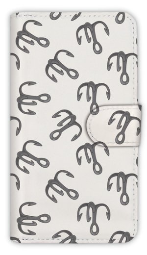 Photo1: 【Angler's Case】【Notebook Type】Cell-phone Case - Seamless Pattern of Triple Fooks - (built-to-order) (Product code：diary2015103125)