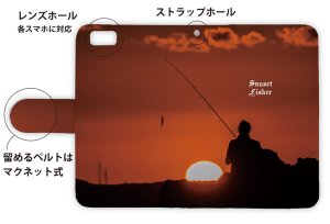 Photo3: 【Angler's Case】【Notebook Type】Cell-phone Case - Sunset Fisher - (built-to-order) (Product code：diary2015103016)