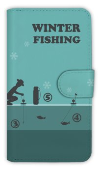 【Angler's Case】【Notebook Type】Cell-phone Case - WINTER FISHING - (built-to-order) (Product code：diary2015103118)