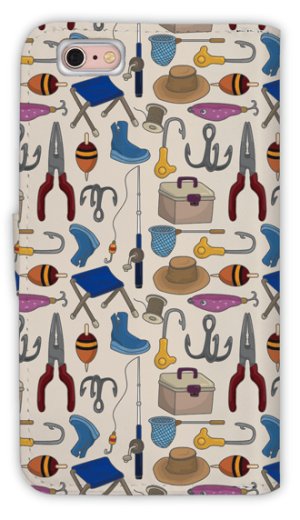Photo2: 【Angler's Case】【Notebook Type】Cell-phone Case - Fishing design want to use as packing paper - (built-to-order) (Product code： diary2015103019)