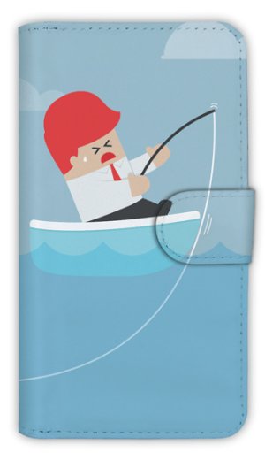 Photo1: 【Angler's Case】【Notebook Type】Cell-phone Case - Fisherman and Fisherman - (built-to-order) (Product code：diary2015103025)