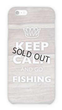 【Angler's Case】Cell-phone Case - KEEP CALM AND GO FISHING - Wood Grain (built-to-order) (Product code： 2015051804)