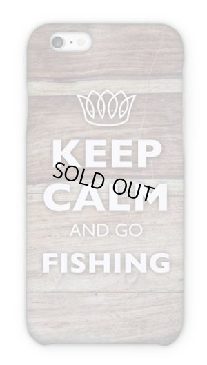 Photo1: 【Angler's Case】Cell-phone Case - KEEP CALM AND GO FISHING - Wood Grain (built-to-order) (Product code： 2015051804)