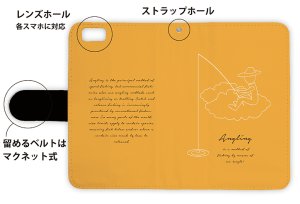 Photo3: 【Angler's Case】【Notebook Type】Cell-phone Case - Simple Fishing - (built-to-order) (Product code：diary2015110414)