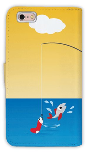 Photo2: 【Angler's Case】【Notebook Type】Cell-phone Case - Cat and Fishing - shine (built-to-order) (Product code：diary2015110712)