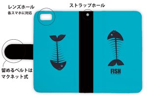Photo3: 【Angler's Case】【Notebook Type】Cell-phone Case - Bone Fish - (built-to-order) (Product code：diary2015110412)