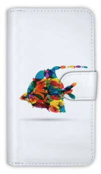 【Angler's Case】【Notebook Type】Cell-phone Case - Modern colorful fishes - (built-to-order) (Product code：diary2015110201)