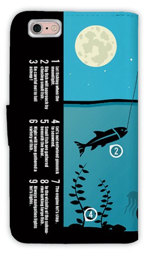 Photo2: 【Angler's Case】【Notebook Type】Cell-phone Case - Night Fishing -  (built-to-order) (Product code：diary2015110716)