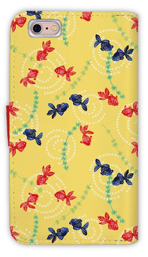 Photo2: 【Angler's Case】【Notebook Type】Cell-phone Case - Fishing Goldfish - Yellow (built-to-order) (Product code：diary2015110506)