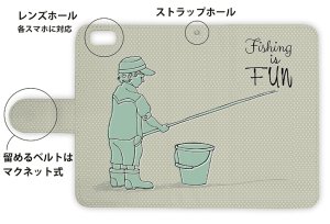 Photo3: 【Angler's Case】【Notebook Type】Cell-phone Case - Fishing is FUN - (built-to-order) (Product code：diary2015110404)