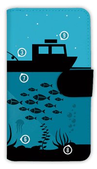 【Angler's Case】【Notebook Type】Cell-phone Case - Night Fishing -  (built-to-order) (Product code：diary2015110716)