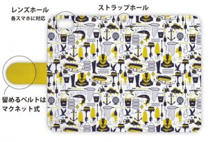 Photo3: 【Angler's Case】【Notebook Type】Cell-phone Case - Seamless Pattern of Fishing Tackle - (built-to-order) (Product code：diary2015110210)