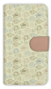 【Angler's Case】【Notebook Type】Cell-phone Case - Seamless Pattern of cute fishes -  (built-to-order) (Product code：diary2015110720)