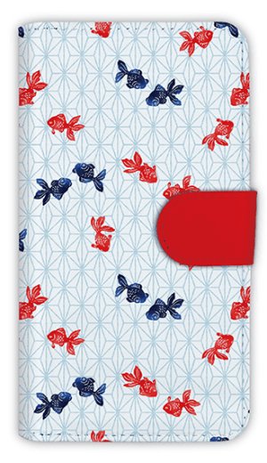 Photo1: 【Angler's Case】【Notebook Type】Cell-phone Case - Fishing Goldfish - (built-to-order) (Product code：diary2015110506)