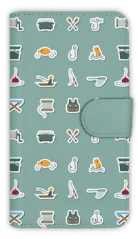 【Angler's Case】【Notebook Type】Cell-phone Case - Icons of Fishing Tackle -  (built-to-order) (Product code：diary2015110709)