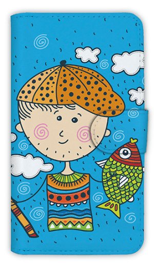 Photo1: 【Angler's Case】【Notebook Type】Cell-phone Case - My fishing at one day - (built-to-order) (Product code：diary2015110402)