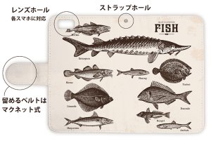 Photo3: 【Angler's Case】【Notebook Type】Cell-phone Case - Vintage Fish Picture Book  - Lemon (built-to-order) (Product code：diary2015110502)