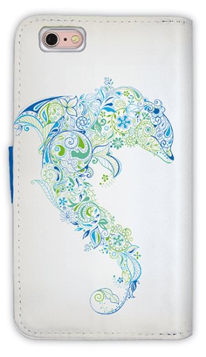 Photo2: 【Angler's Case】【Notebook Type】Cell-phone Case - Dolphin - (built-to-order) (Product code：diary2015110510)