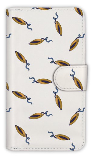 Photo1: 【Angler's Case】【Notebook Type】Cell-phone Case - Seamless Pattern of Lure - Gold (built-to-order) (Product code：diary2015103127)