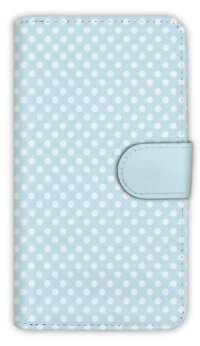 【Angler's Case】【Notebook Type】Cell-phone Case - Polka Dot - Wet Blue (built-to-order) (Product code：diary2015102949)