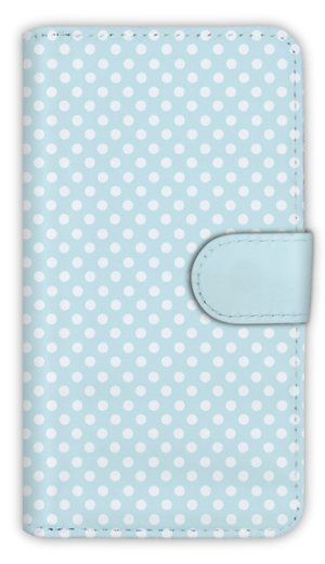 Photo1: 【Angler's Case】【Notebook Type】Cell-phone Case - Polka Dot - Wet Blue (built-to-order) (Product code：diary2015102949)