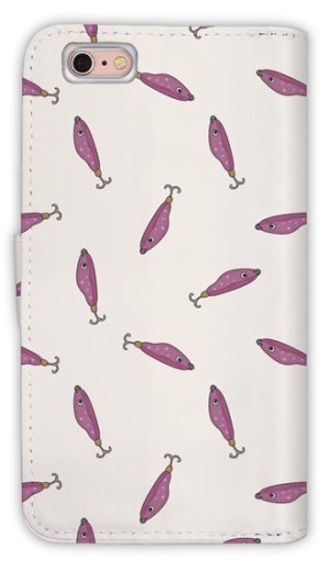 Photo2: 【Angler's Case】【Notebook Type】Cell-phone Case - Seamless Pattern of Lure - Purple (built-to-order) (Product code：diary2015103126)