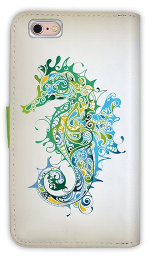 Photo2: 【Angler's Case】【Notebook Type】Cell-phone Case - Sea Horse - (built-to-order) (Product code：diary2015110508)