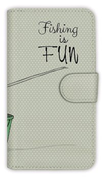 【Angler's Case】【Notebook Type】Cell-phone Case - Fishing is FUN - (built-to-order) (Product code：diary2015110403)