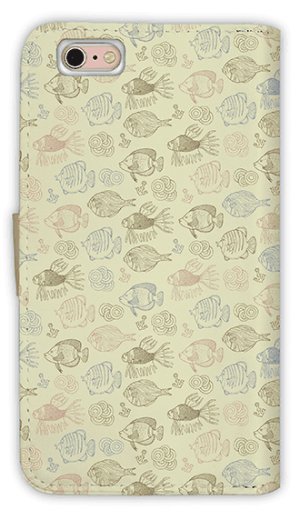 Photo2: 【Angler's Case】【Notebook Type】Cell-phone Case - Seamless Pattern of cute fishes -  (built-to-order) (Product code：diary2015110720)