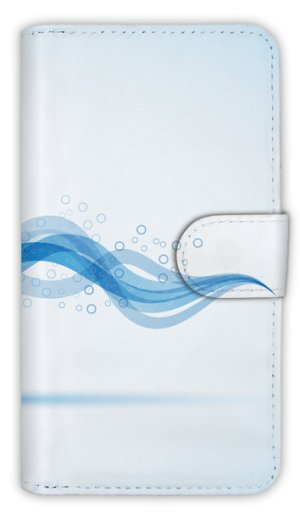 Photo1: 【Angler's Case】【Notebook Type】Cell-phone Case - Image of Wave - (built-to-order) (Product code：diary2015110202)