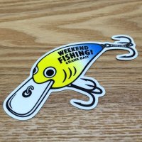 【B-SIDE LABEL STICKER】 Crank bait (YELLOW/BLUE) (BSL028)