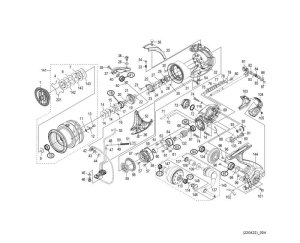 Photo1: [SHIMANO] Genuine Spare Parts for 20 TWIN POWER C5000XG Product Code: 041487 **Back-order (Shipping in 3-4 weeks after receiving order)