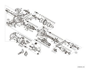 Photo1: [SHIMANO] Genuine Spare Parts for 18 ENGETSU Premium 150 HG Product code: 037893 **Back-order (Shipping in 3-4 weeks after receiving order)