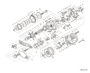 Photo1: [SHIMANO] Genuine Spare Parts for 19 OCEA JIGGER F CUSTOM 2001NRHG Product code: 040053 **Back-order (Shipping in 3-4 weeks after receiving order)