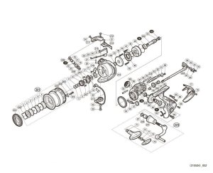 Photo1: [SHIMANO] Genuine Spare Parts for 20 EXSENCE BB 4000MXG Product Code: 042002 **Back-order (Shipping in 3-4 weeks after receiving order)