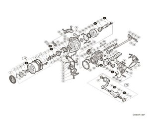 Photo1: [SHIMANO] Genuine Spare Parts for 17 Soare CI4+ 2000SHG Product Code: 037176 **Back-order (Shipping in 3-4 weeks after receiving order)