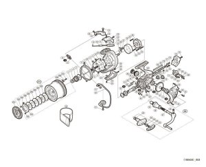 Photo1: [SHIMANO] Genuine Spare Parts for 18 SUPER AERO SURF LEADER CI4+ SD35 Standard specification Product Code: 038937 **Back-order (Shipping in 3-4 weeks after receiving order)