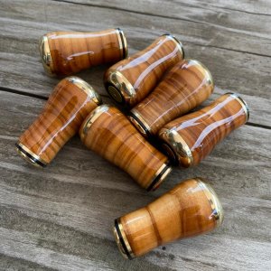 Photo3: [FHF/fishing house freedom] Wood Handle Knob Round Shape Walnut (1 piece) F-03