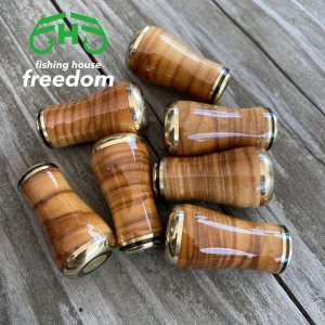 Photo1: [FHF/fishing house freedom] Wood Handle Knob Round Shape Walnut (1 piece) F-03