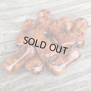 Photo7: [FHF/fishing house freedom] Wood Handle Knob Paddle Shape "Karin" (Padouk) Burl Monochrome (1 piece) F-08