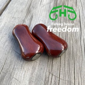 Photo2: [FHF/fishing house freedom] Wood Handle Knob Paddle Shape "SHITAN" (Red Sandalwood/Rosewood/Padouk) (1 piece) F-10