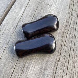 Photo6: [FHF/fishing house freedom] Wood Handle Knob Paddle Shape Ebony (1 piece) F-09