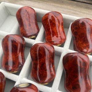 Photo9: [FHF/fishing house freedom] Wood Handle Knob Oval Shape A Rank Premium "Karin" (Padouk) Monochrome Burl (1 piece) F-19