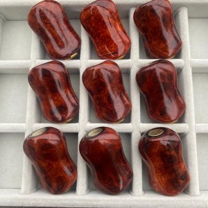 Photo8: [FHF/fishing house freedom] Wood Handle Knob Oval Shape A Rank Premium "Karin" (Padouk) Monochrome Burl (1 piece) F-19