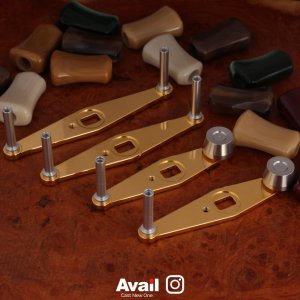 Photo4: [Avail] Marble Flat Handle Knob Short - 1 piece