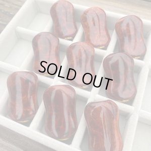 Photo5: [FHF/fishing house freedom] Wood Handle Knob Oval Shape S Rank Premium "Karin" (Padouk) Monochrome Burl (1 piece) F-18