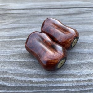 Photo5: [FHF/fishing house freedom] Wood Handle Knob Oval Shape A Rank "Karin" (Padouk) Monochrome Burl (1 piece) F-06